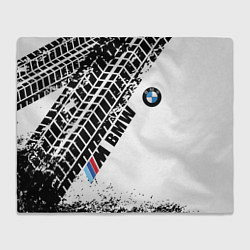 Плед флисовый BMW следы шин, цвет: 3D-велсофт