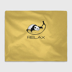 Плед флисовый Relax - панда на банане, цвет: 3D-велсофт