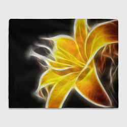 Плед флисовый Желтый летний цветок, цвет: 3D-велсофт