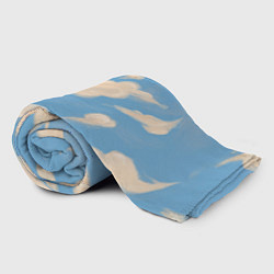 Плед флисовый Рисунок голубого неба с облаками маслом, цвет: 3D-велсофт — фото 2