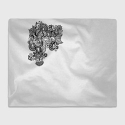 Плед флисовый Черно Белые КруЖева, цвет: 3D-велсофт