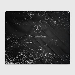 Плед флисовый Mercedes-Benz штрихи black, цвет: 3D-велсофт