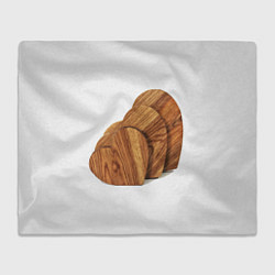 Плед флисовый Сердечки из дерева, цвет: 3D-велсофт