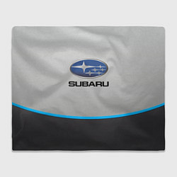 Плед флисовый Subaru Неоновая полоса, цвет: 3D-велсофт