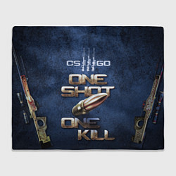 Плед флисовый One Shot One Kill CS GO, цвет: 3D-велсофт