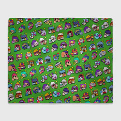 Плед флисовый Особые редкие значки Бравл Пины зеленый фон Brawl, цвет: 3D-велсофт