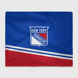 Плед флисовый New York Rangers Нью Йорк Рейнджерс, цвет: 3D-велсофт