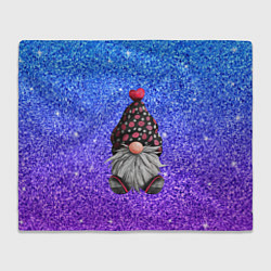 Плед флисовый Зимний гном в шапке, цвет: 3D-велсофт
