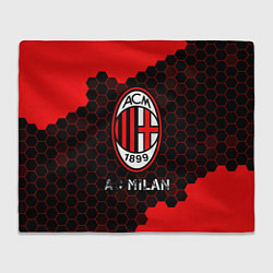 Плед флисовый МИЛАН AC Milan Соты, цвет: 3D-велсофт