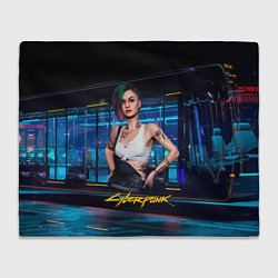 Плед флисовый Judy Джуди Cyberpunk 2077, цвет: 3D-велсофт
