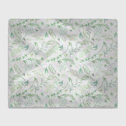 Плед флисовый Хаос из зелёных веток и листьев, цвет: 3D-велсофт