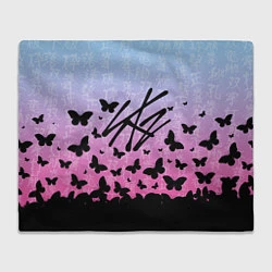 Плед флисовый Stray Kids Бабочки, цвет: 3D-велсофт