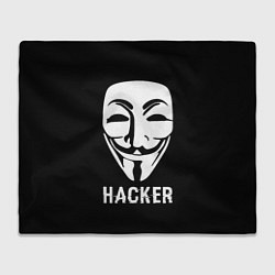 Плед флисовый HACKER Маска V, цвет: 3D-велсофт