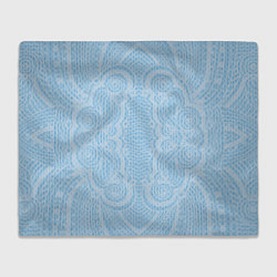 Плед флисовый Вязаный светлый узор, абстракция Нежный голубой цв, цвет: 3D-велсофт