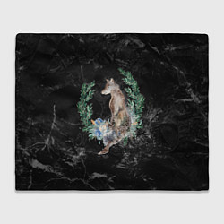 Плед флисовый Снежный волк, цвет: 3D-велсофт