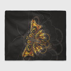 Плед флисовый Бабочка Стимпанк, цвет: 3D-велсофт