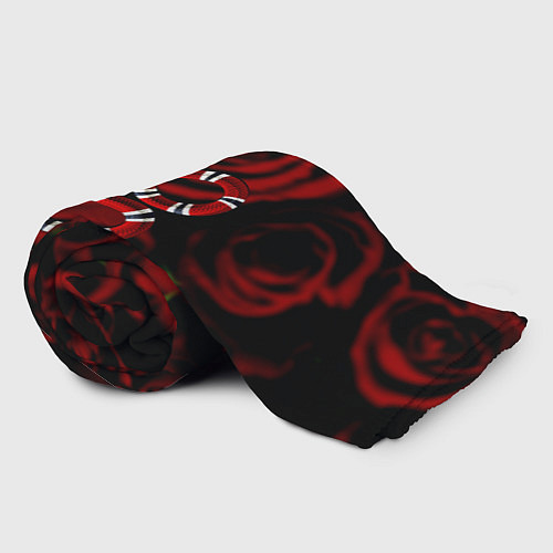 Плед Змея в Цветах Розы Snake Rose / 3D-Велсофт – фото 2