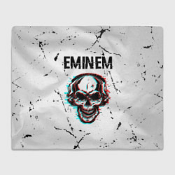 Плед флисовый Eminem ЧЕРЕП Потертости, цвет: 3D-велсофт