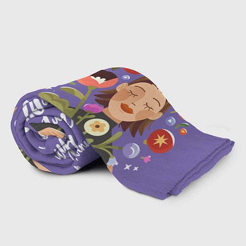 Плед Цветы для воспитателя / 3D-Велсофт – фото 2