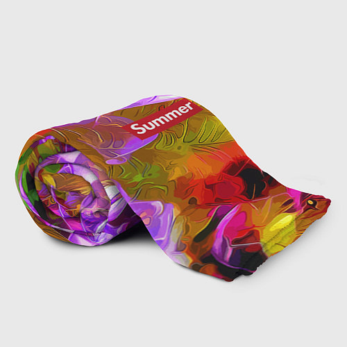 Плед Красочный цветочный узор Лето Colorful Floral Patt / 3D-Велсофт – фото 2