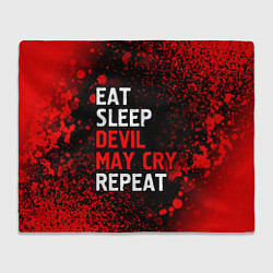 Плед флисовый Eat Sleep Devil May Cry Repeat Арт, цвет: 3D-велсофт