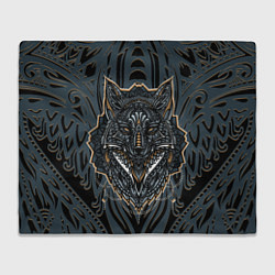 Плед флисовый Волк Этника, цвет: 3D-велсофт