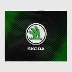 Плед флисовый SKODA Карбон, цвет: 3D-велсофт