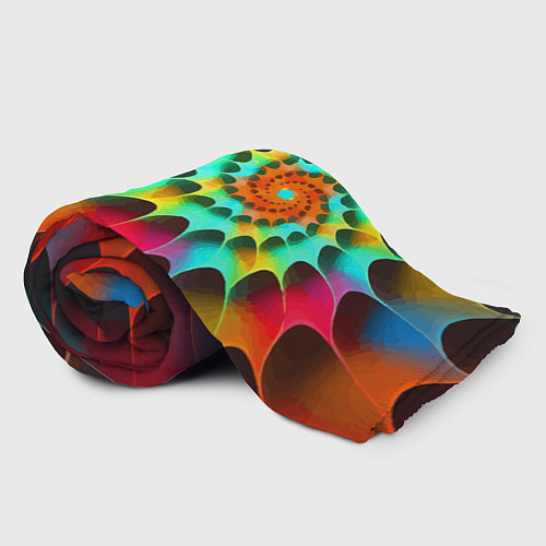 Плед Красочная неоновая спираль Colorful neon spiral / 3D-Велсофт – фото 2
