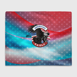 Плед флисовый Американский орел USA, цвет: 3D-велсофт