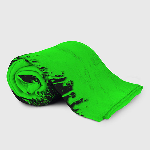 Плед САЛАТОВЫЕ НЕОНОВЫЕ БРЫЗГИ КРАСКИ / 3D-Велсофт – фото 2