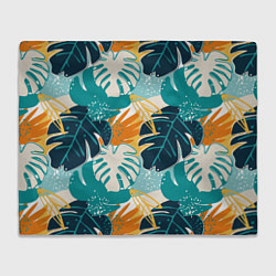 Плед флисовый Летние зелёные тропики Пальма Tropical, цвет: 3D-велсофт