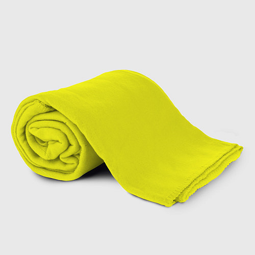 Плед Однотонный неоновый лимонный желтый тон / 3D-Велсофт – фото 2