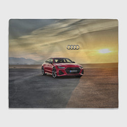 Плед флисовый Audi RS 7 на закате солнца Audi RS 7 at sunset, цвет: 3D-велсофт