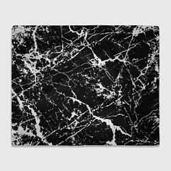 Плед флисовый Текстура чёрного мрамора Texture of black marble, цвет: 3D-велсофт