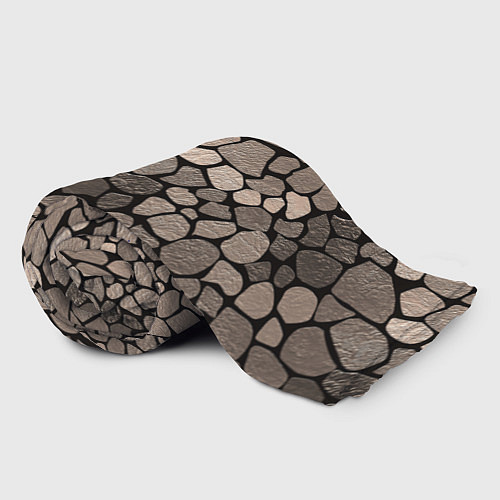 Плед Черно-коричневая текстура камня / 3D-Велсофт – фото 2