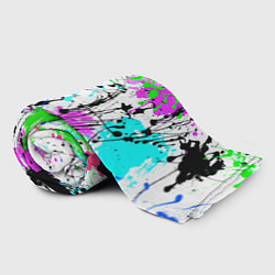 Плед флисовый Неоновые разноцветные пятна и брызги красок, цвет: 3D-велсофт — фото 2