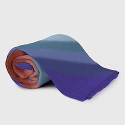Плед флисовый Полосатый коричнево-голубой паттерн, цвет: 3D-велсофт — фото 2