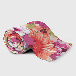 Плед флисовый Красочный цветочный паттерн Лето Fashion trend 202, цвет: 3D-велсофт — фото 2