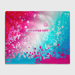 Плед флисовый Leicester City Neon Gradient, цвет: 3D-велсофт