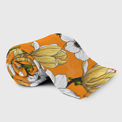Плед флисовый Удивительные летние тропические цветы с нераскрывш, цвет: 3D-велсофт — фото 2