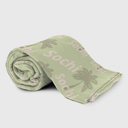 Плед флисовый Пальмы на салатном фоне palm trees text, цвет: 3D-велсофт — фото 2
