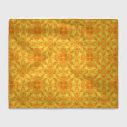 Плед флисовый Желтый абстрактный летний орнамент, цвет: 3D-велсофт