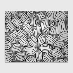 Плед флисовый Бесконечные Белые Листья, цвет: 3D-велсофт