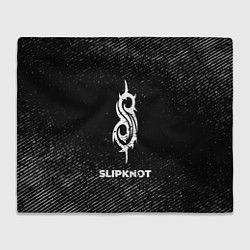 Плед флисовый Slipknot с потертостями на темном фоне, цвет: 3D-велсофт