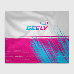 Плед флисовый Geely Auto Neon Gradient, цвет: 3D-велсофт