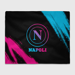 Плед флисовый Napoli FC Neon Gradient, цвет: 3D-велсофт