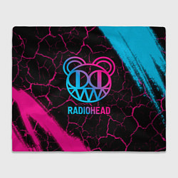Плед флисовый Radiohead - neon gradient, цвет: 3D-велсофт
