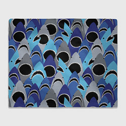 Плед флисовый Пасть акулы - паттерн, цвет: 3D-велсофт