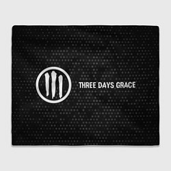 Плед флисовый Three Days Grace glitch на темном фоне: надпись и, цвет: 3D-велсофт