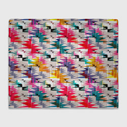 Плед флисовый Многоцветный абстрактный геометрический, цвет: 3D-велсофт